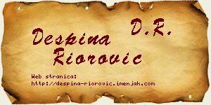 Despina Riorović vizit kartica
